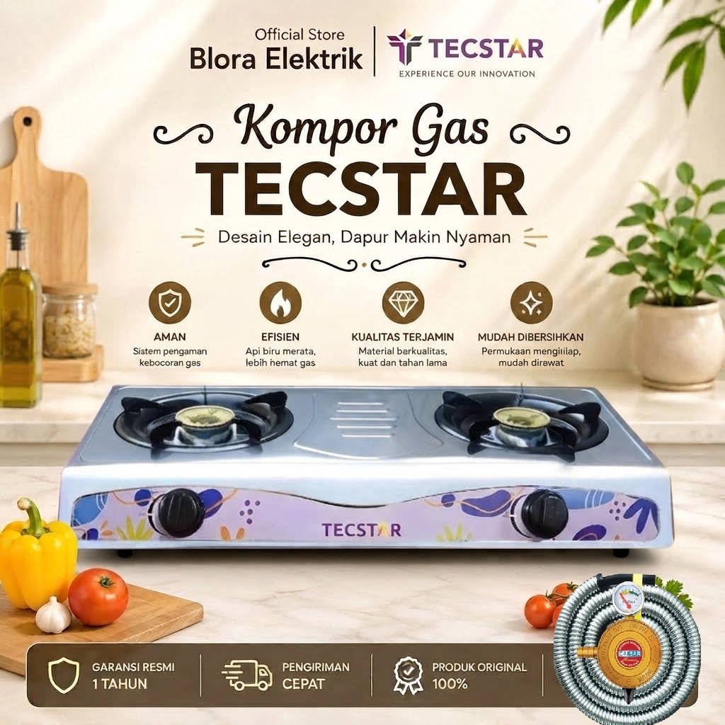 PROMO TECSTAR TG-688 CSJ Kompor 2tungku free Selang Regulator SNI