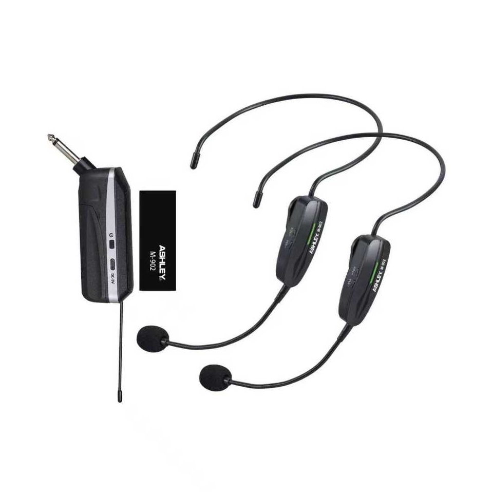 Mic Wireless Headset Ashley M 902 2 Mic Headset Bando Imam Masjid Presentasi Senam Rechargerable Gar