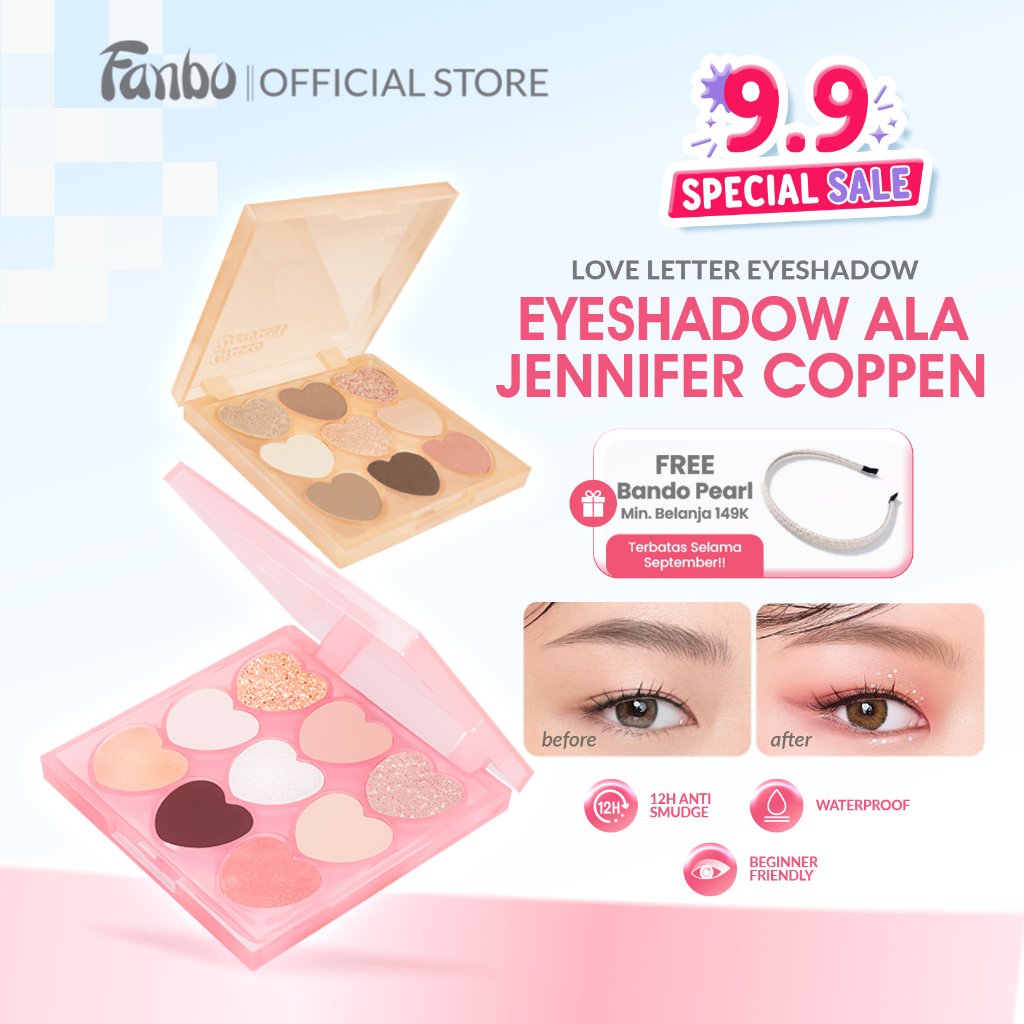 [EYESHADOW JENNIFER COPPEN] Fanbo Love Letter Eyeshadow Palette - Pigmented Hingga 12 Jam Glitter Sh