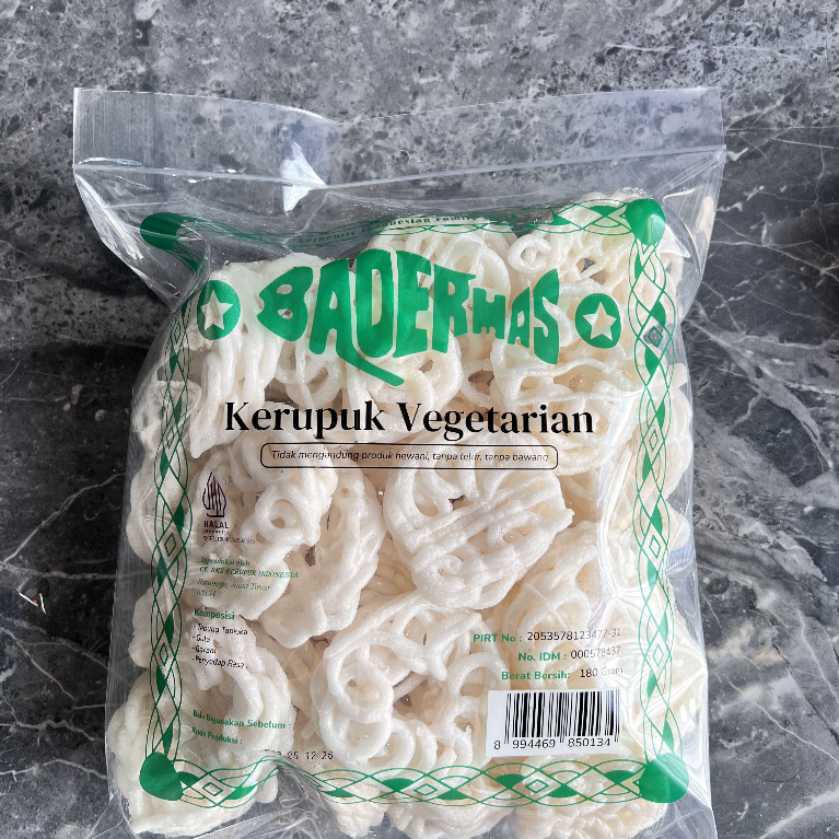 BADERMAS - Kerupuk Vegetarian - Kerupuk Goreng Matang Halal Siap Santap (Makanan / Camilan Tradision