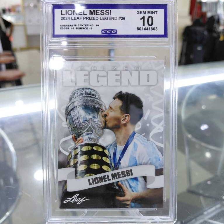Kartu Trading Card 2024 Leaf Prized Legend Lionel Messi #26 Argentina Copa America Champions CCG 10 