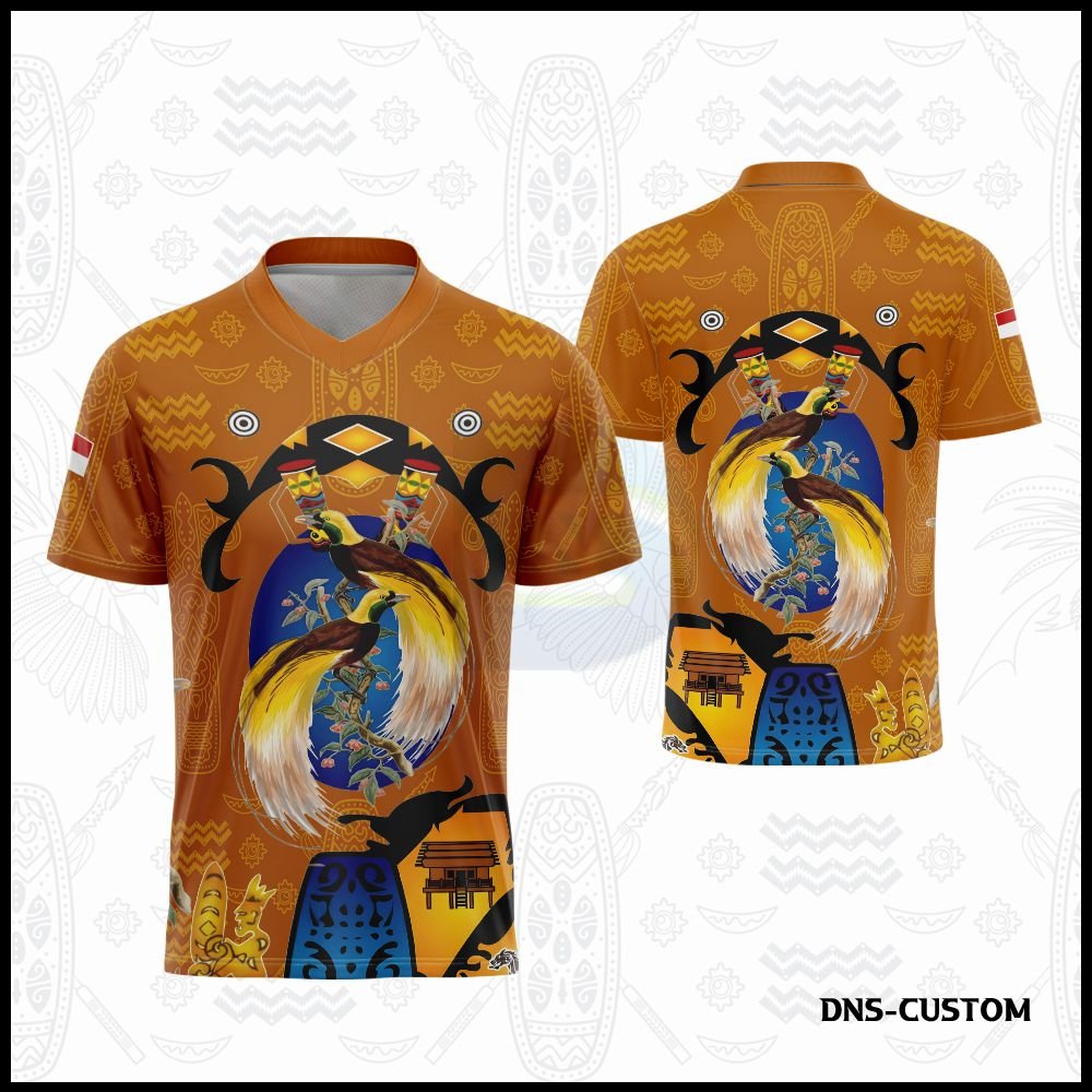 Jersey Batik Papua Kaos Batik Cendrawasih Pria Fullprinting
