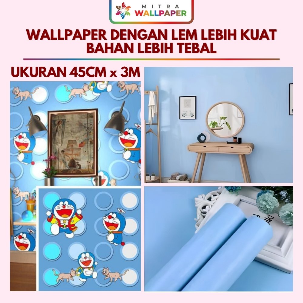 Wallpaper sticker Doraemon Wallpaper dinding kamar anak cowok Walpaper stiker dinding kamar anak