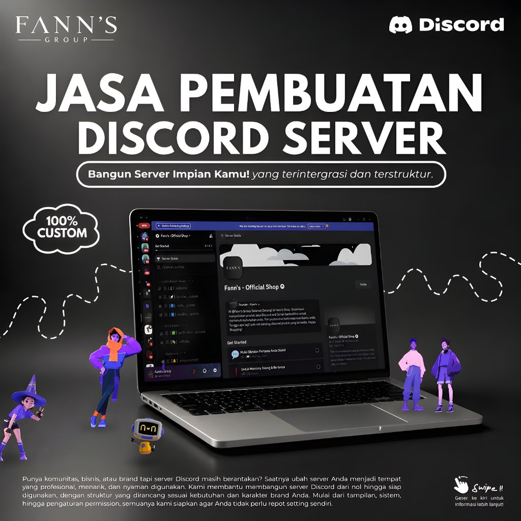 Jasa Pembuatan Discord Server Bebas Request Konsep & Tema | Server Profesional | Bukan Template | Be