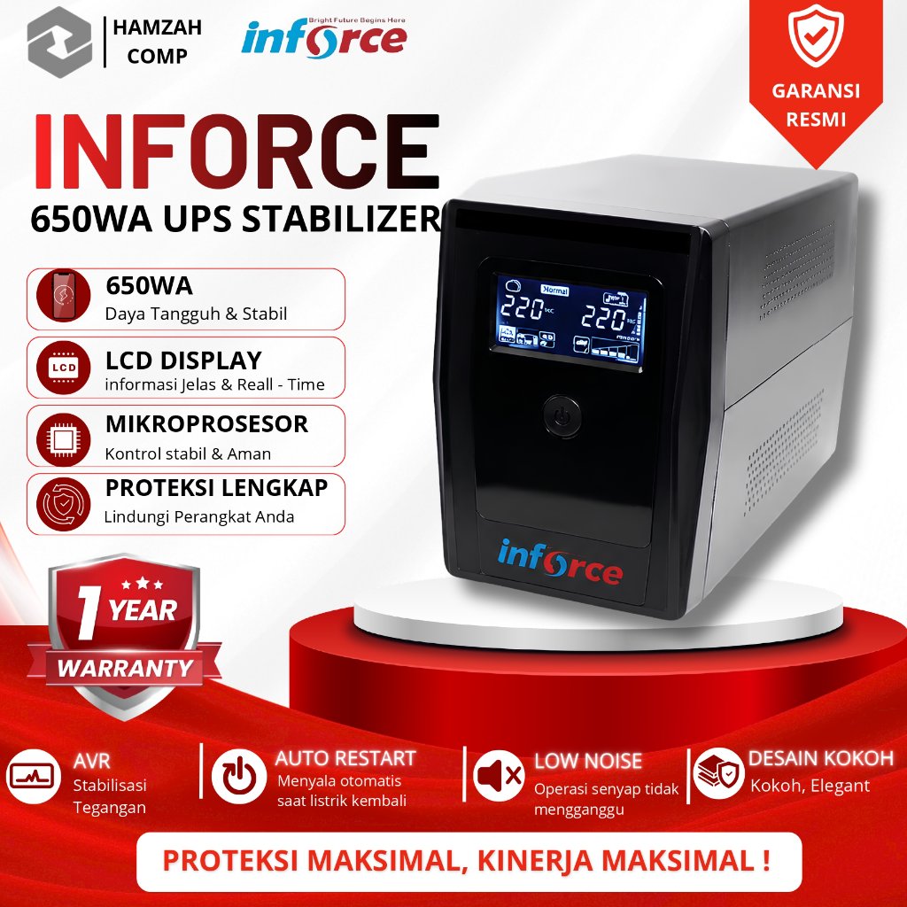 Power Inforce UPS IF 650WA | UPS 650W AVR Stabilizer Listrik | Proteksi PC Komputer