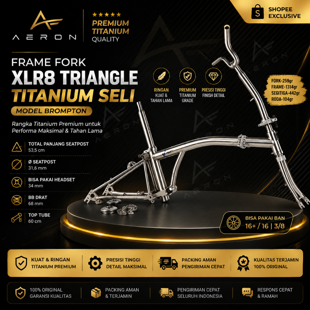 XLR8 Titanium Frame Fork untuk Seli 16" 1 3/8