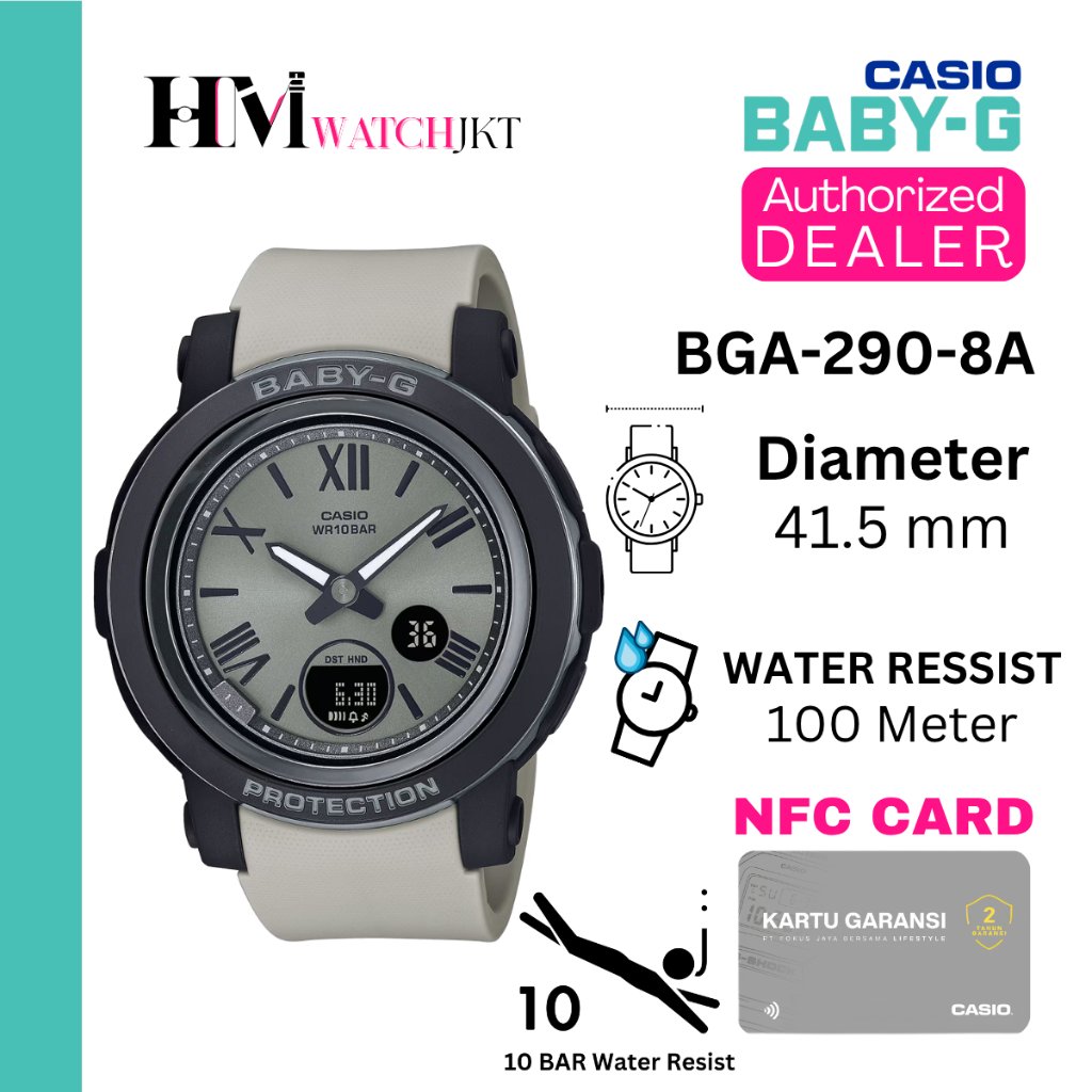 CASIO BABY-G BGA-290-8ADR Jam Tangan Wanita Original Analog-Digital Antiair BGA-290-8A BGA-290 BGA29