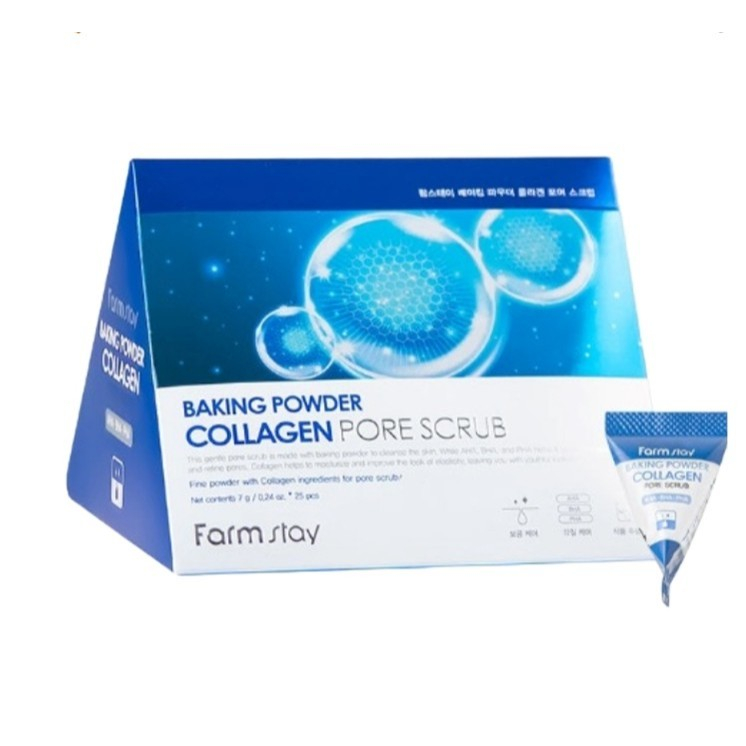 Farm Stay Baking Powder Collagen Pore Scrub 7g x 25pcs ( 1 Box )