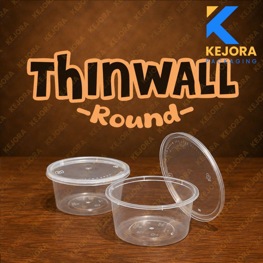 Thinwall Round 200ML / 300ML / 400ML / 500ML (Food Container Mangkok Datar) Merk Victory DM KLIR
