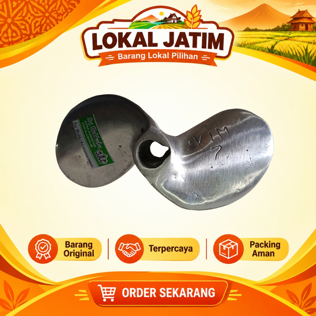 Kipas Perahu Baling Baling Aluminium 7PK Propeler 2 Daun Kipas Perahu Nelayan