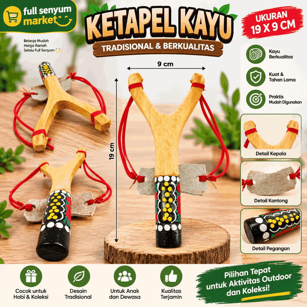 PROMO Ketapel Kayu / Plintengan Kayu Painting Mainan Tradisional Anak Murah, Kuat dan Awet