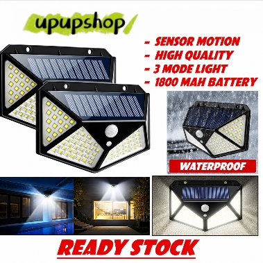 Lampu Taman Dinding 100 LED Solar Sensor Wall Light 100 LED / Lampu Dinding Tenaga Surya
