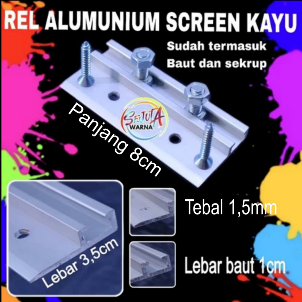 REL ALUMUNIUM SCREEN KAYU SABLON 8CM SET BAUT SEKRUP
