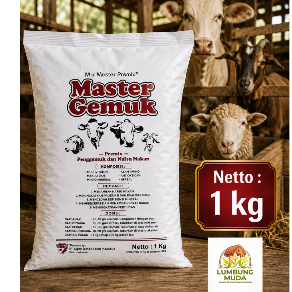 MASTER GEMUK PREMIX PT CTSI Kambing Kuda Sapi Obat Gemuk Gemuk Fit