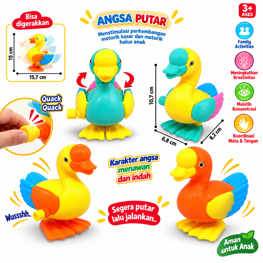 MS - Mainan Anak Angsa Bisa Jalan - Mainan Angsa Putar AR157