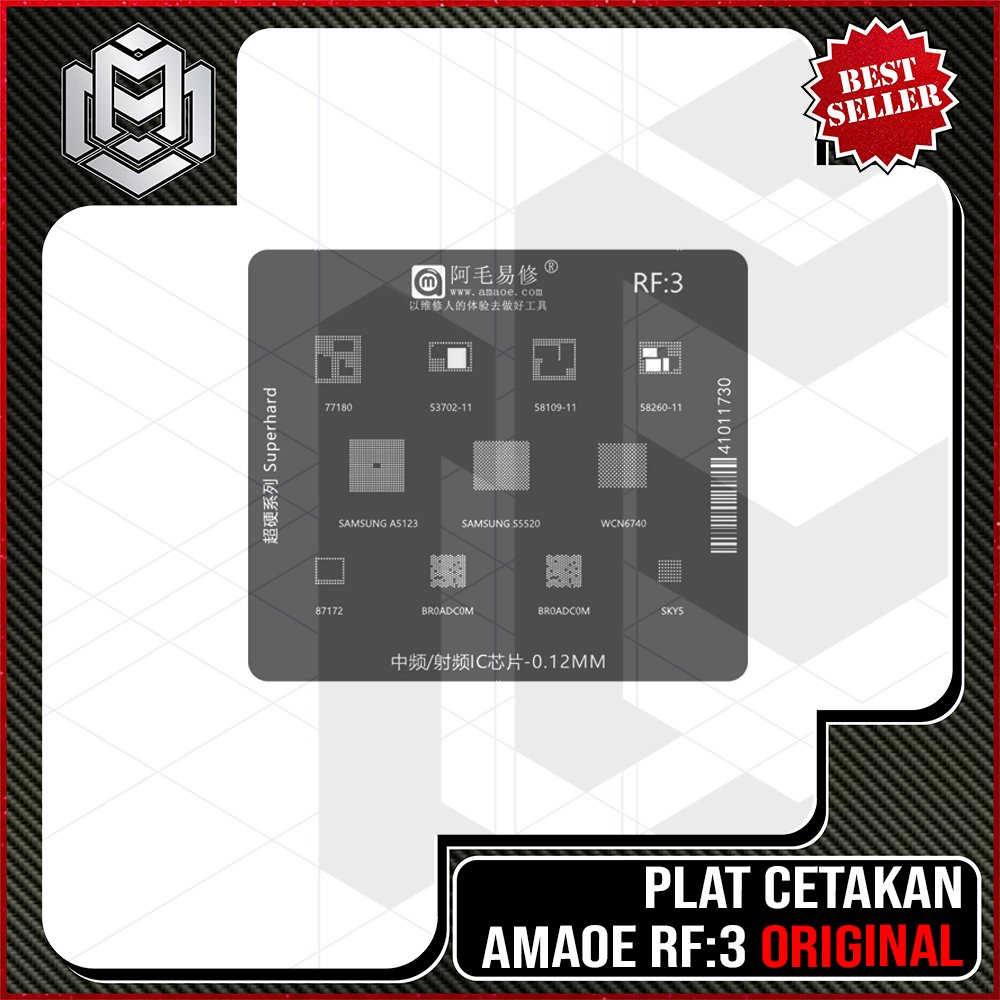 MM - Plat Cetakan Amaoe RF:3 / Cetakan IC Amaoe RF 3 / Cetakan BGA Amaoe RF3 / Amaoe BGA Rebaling RF
