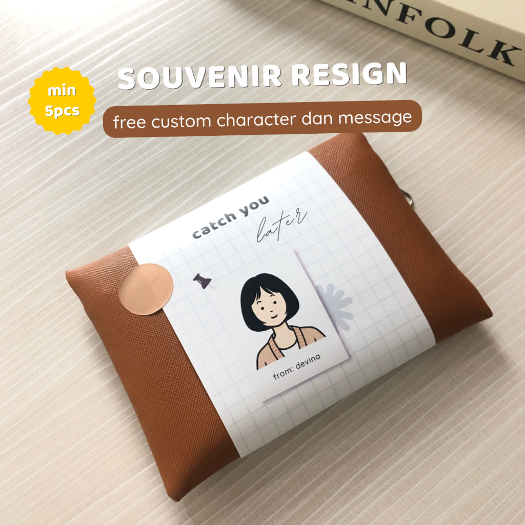 Pouch Holder Resign Gift | Souvenir Resign & Farewell | Kado Resign | Custom Souvenir | Hadiah Perpi
