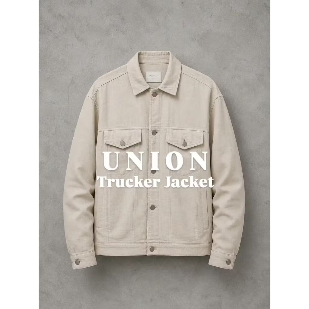 JAKET UNION SEOUL MODEL TRUCKER CANVAS DALEMAN SATU LAYER PRIA/UNISEX BEKASPAKAI