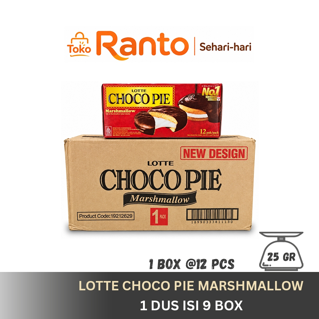 Lotte Choco Pie Marshmallow (1 Dus isi 8 Box)