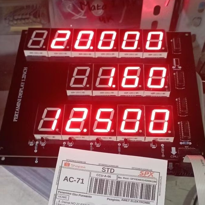 LAYAR POM MINI DISPLAY PERTAMINI DISPLAY POMMINI DIGITAL PERTAMINI DIGITAL POMMINI MERAH LAYAR POMMI