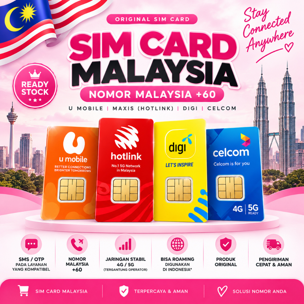 SIM Card Malaysia U Mobile Maxis Hotlink Digi Celcom | Kartu Perdana Malaysia | SIM KAD | SIMKAD
