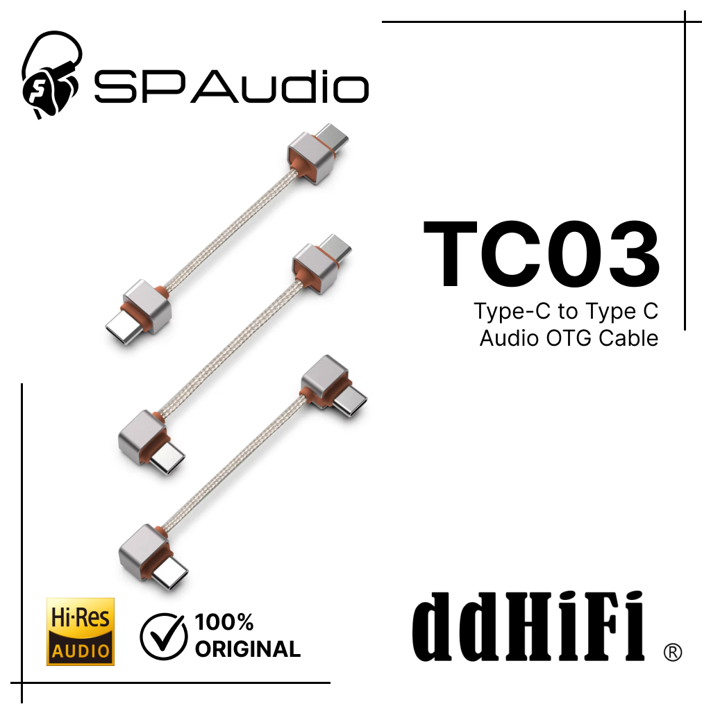ddHiFi TC03SS / TC03SL / TC03LL USB-C OTG Audio Decoding Cable - Straight to Straight (SS) 8cm