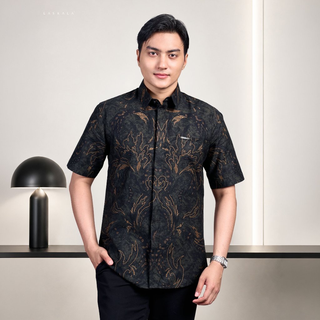 Laskala Batik Premium Arimbi Kemeja Batik Pria Slimfit Lengan Pendek
