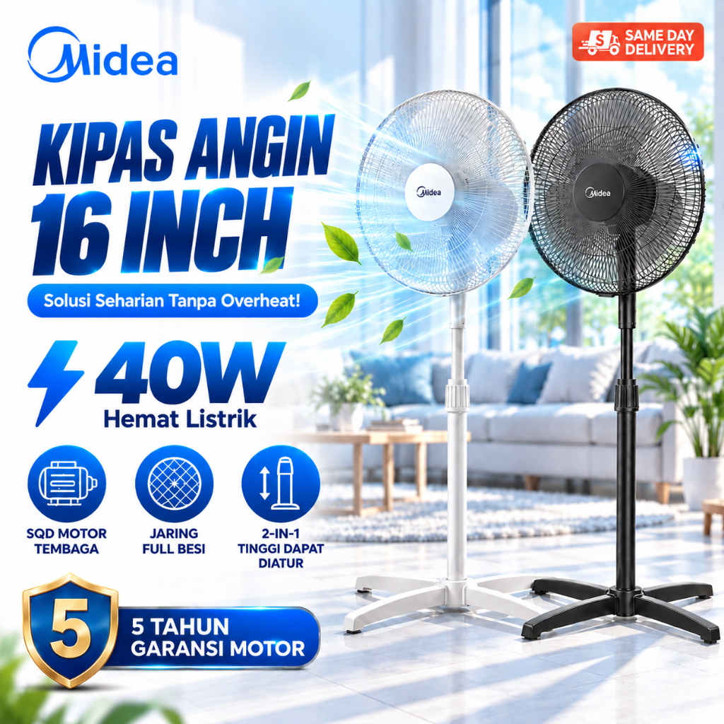 Midea MFS160MOBDK Kipas Angin Berdiri