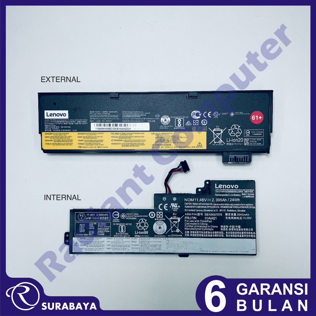 Baterai Lenovo Thinkpad A475 A485 P51S P52S