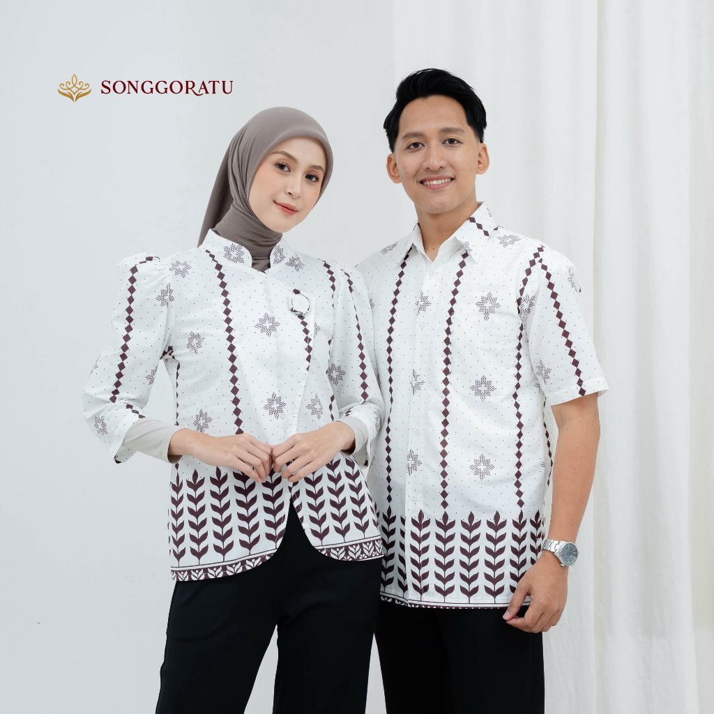 Baju Batik Couple Pria Wanita Couple Atasan Batik Couple Viera