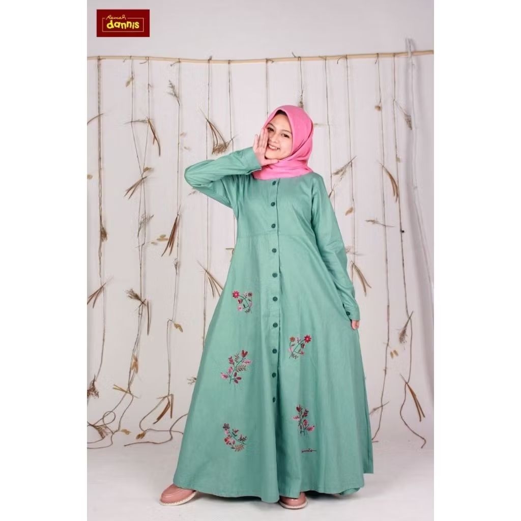 SIZE 10 PROMO PAKAIAN MUSLIM ANAK PEREMPUAN DANNIS JAPL 0811 WARNA TOSCA TANPA HIJAB / SALE DANNIS /