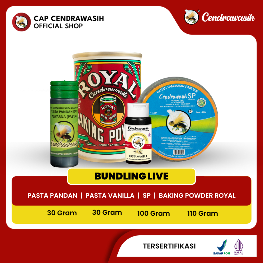 Paket Bundling LIVE [ LUMPUR LABU KUNING ] Cendrawasih | Royal Double Acting Baking Powder 110gr - 2