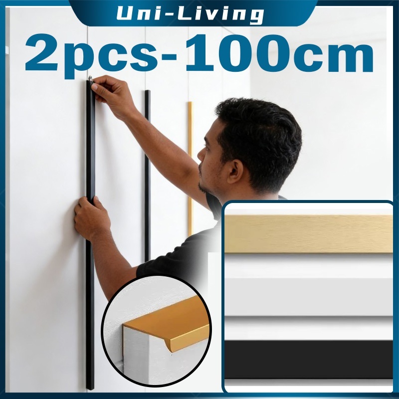 2PCS 100CM Gagang Pintu Lemari Minimalis Handle Lemari Panjang Handle Lemari Gold Tarikan Pintu Lema