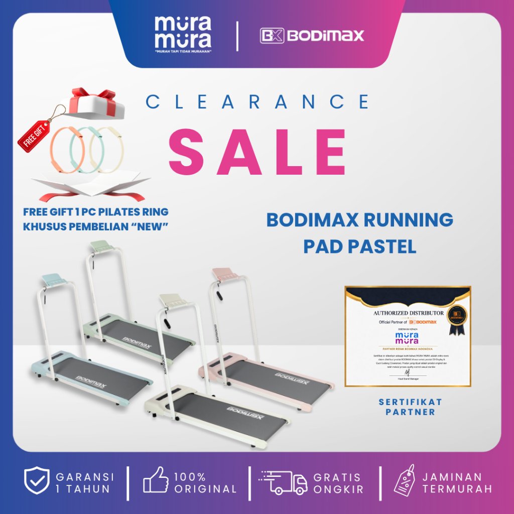 Clearance Sale Bodimax Running Pad Pastel Treadmill Gym Alat Olahraga Fitness