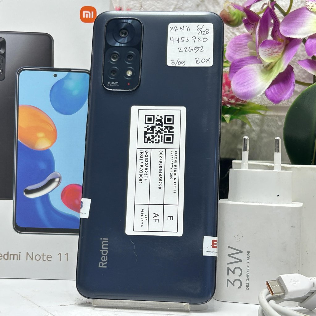Xiaomi Redmi Note 11 6/128GB Fullset Bekas Second Original