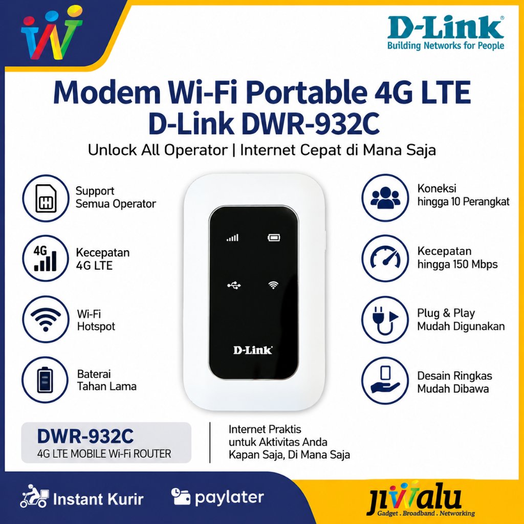 D-Link MIFI DWR-932C Modem Portable WiFi 4G LTE Unlock All Operator