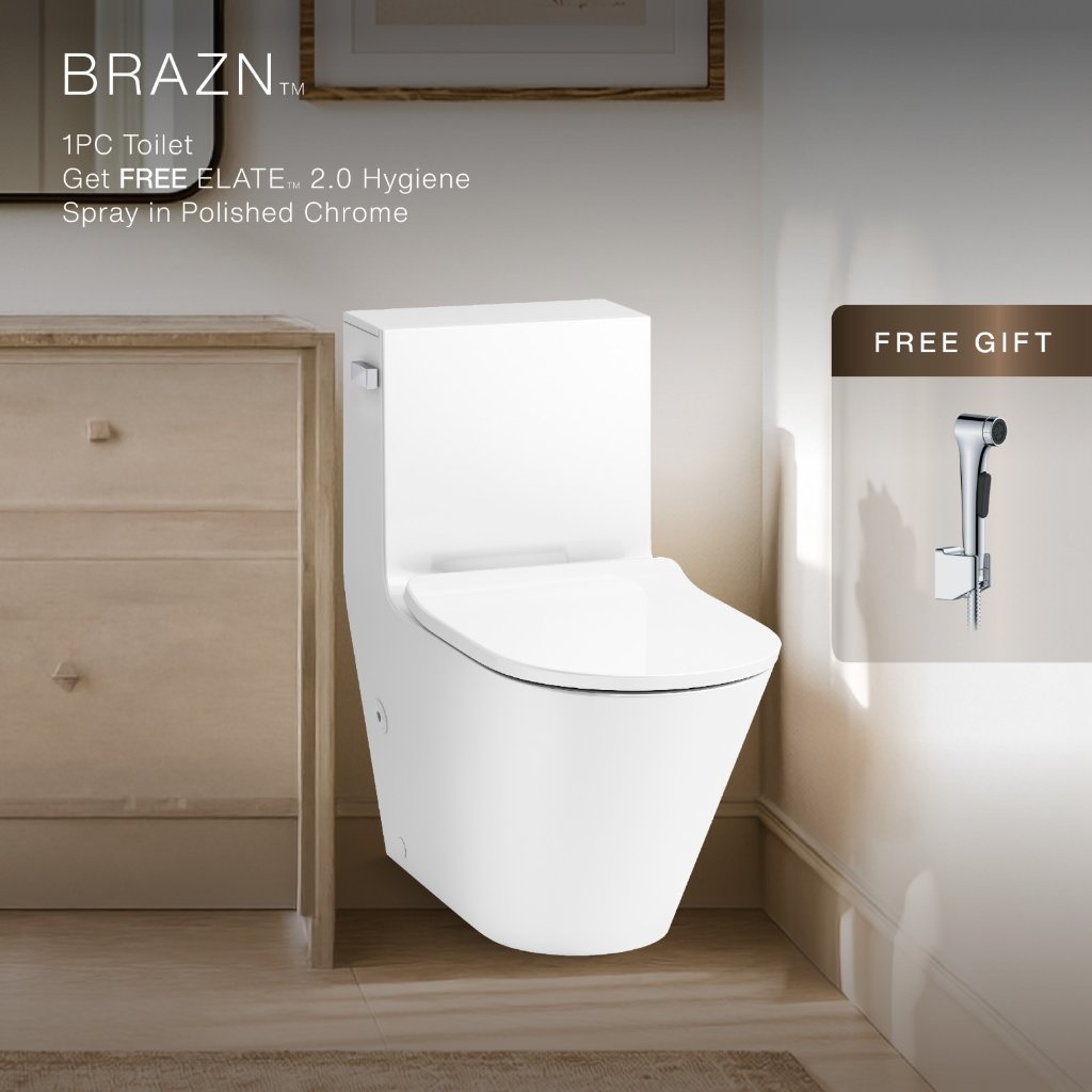 Kohler Brazn Toilet 1PC K-EX22378T-SL White Revolution 360 Soft Close Seat Floor-mount