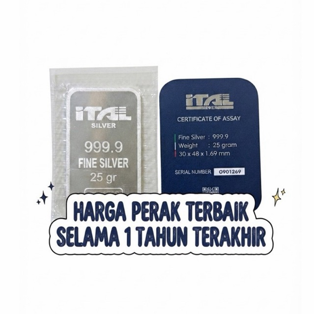ITAL - Perak Murni 999.9 Asli 100% / Logam Mulia Perak