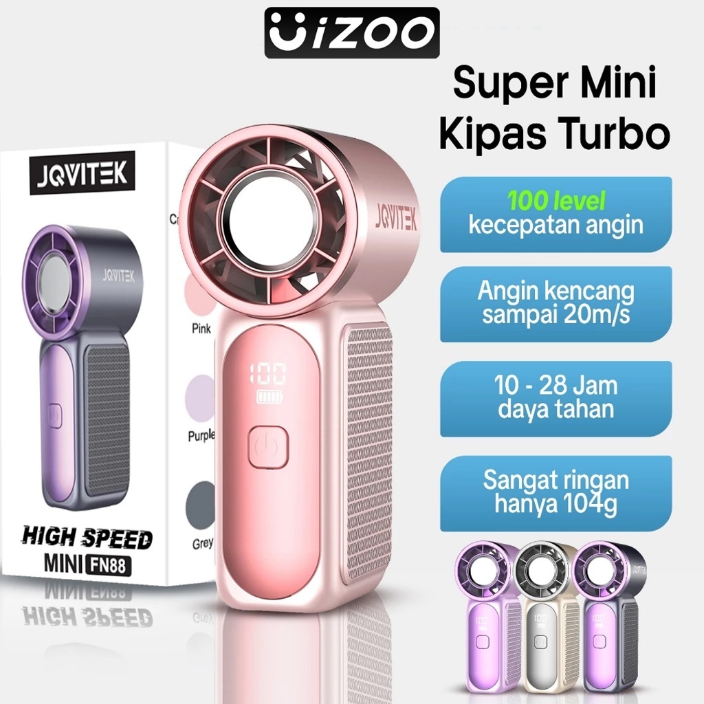 UiZOO FN88 Ultra-Mini Turbo Fan 100 fan speed settings 6-speed adjustable high-speed cooling long ba
