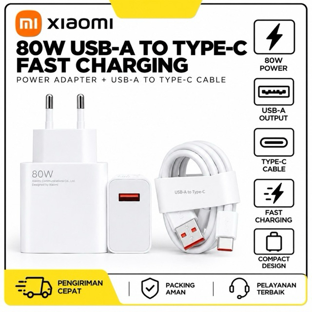 Charger Xiaomi 80 watt Type C Fast Charging
