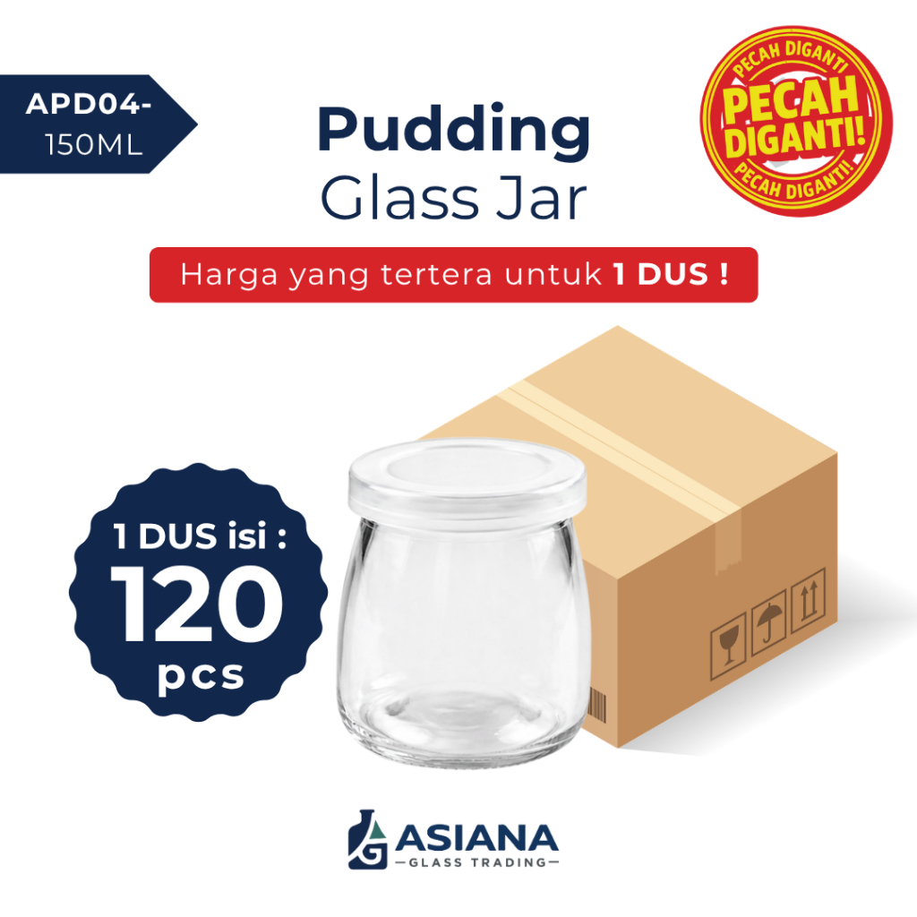 1 DUS ISI 120PCS | Pudding Glass Jar 150ml / Jar Kaca Puding 150ml