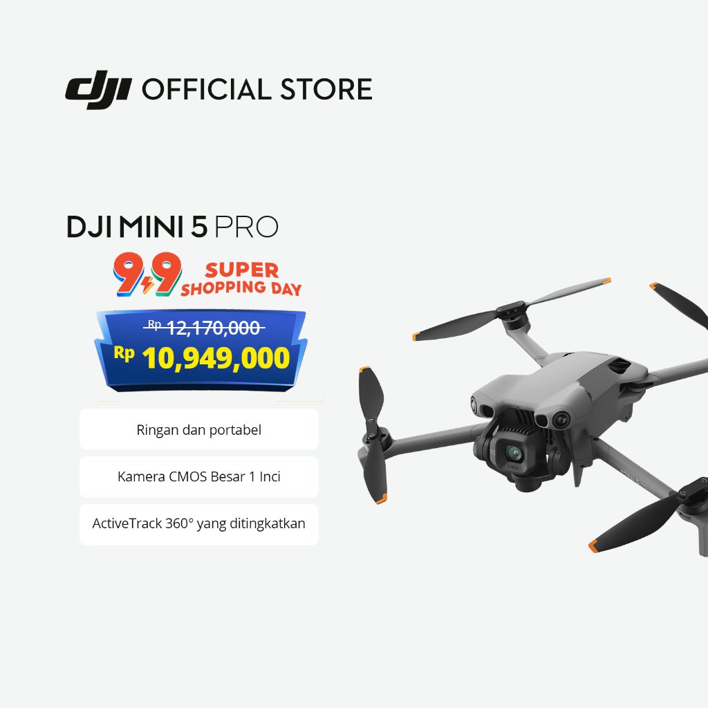 DJI Mini 5 Pro - Camera Drone | 1-Inch Large CMOS Camera | Nightscape Omnidirectional Obstacle Sensi