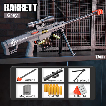 Mainan Senapan Barrett Grey Sniper Simulasi Shell Ejection Soft Bullet Gun AWM Barrett Simulasi Gun 