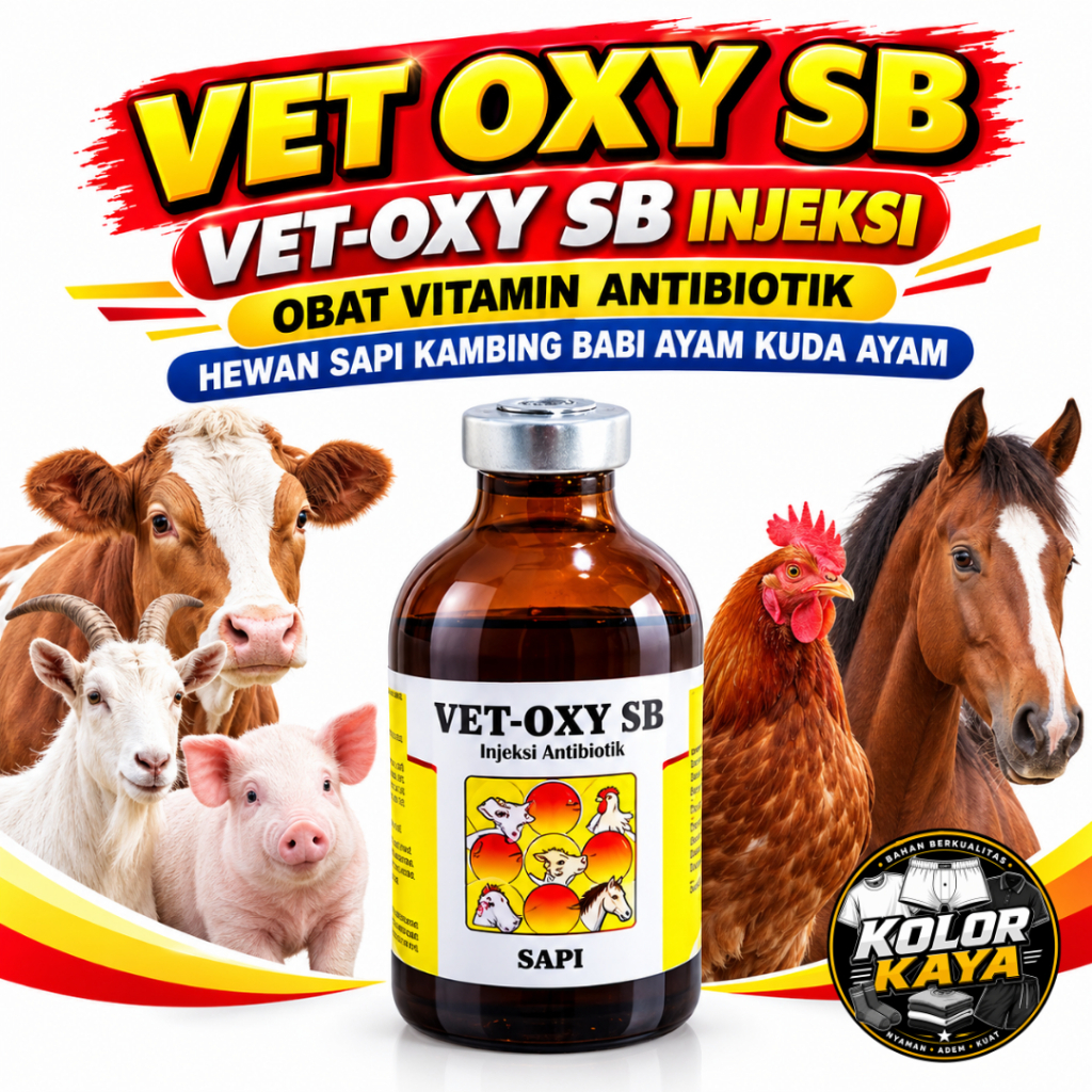 SEDIA VET OXY SB 10 ML VET-OXY SB INJEKSI OBAT VITAMIN ANTIBIOTIK HEWAN SAPI KAMBING BABI AYAM KUDA 