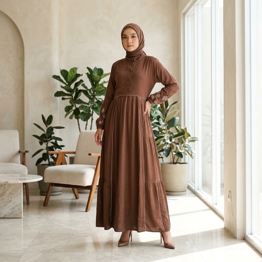 Gamis Amanda Azizah Rayon Twill Premium