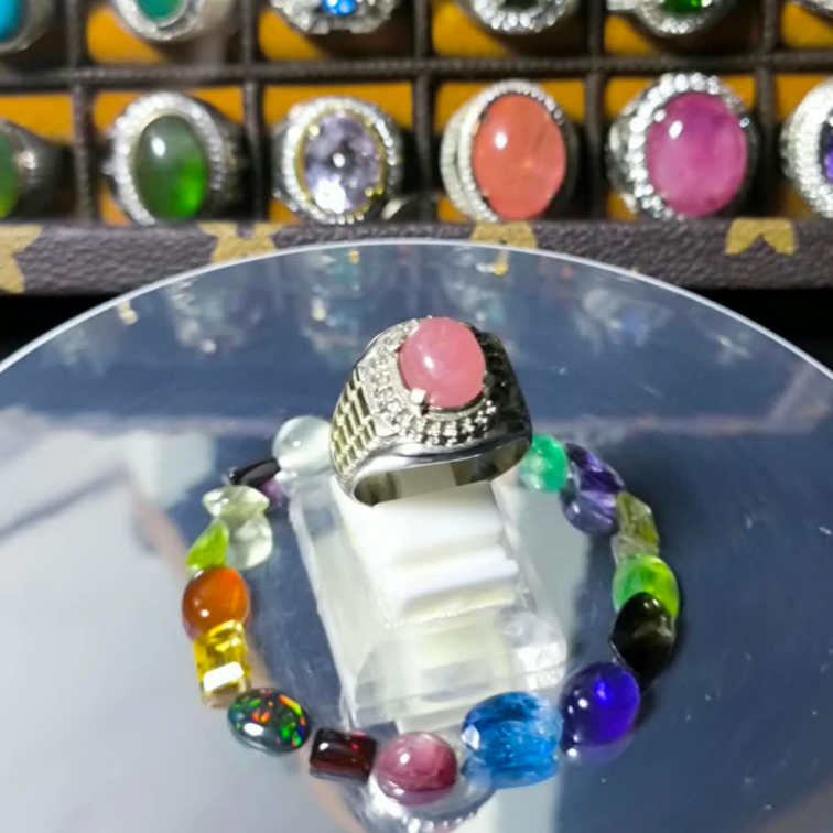 Cincin Batu Natural Ruby Red Pinkish Ruby Star 11