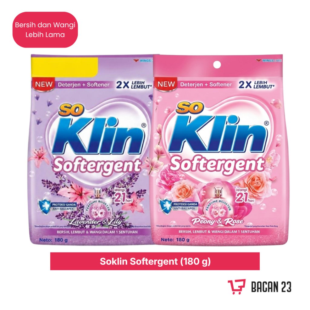 SoKlin Softergent 180 gr / Detergen Bubuk / Deterjen Bubuk / Sabun Cuci