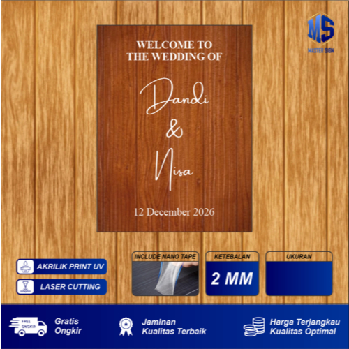 Welcome Sign 60 X 40 / Dekorasi Lamaran / Wooden Sign / Wedding Sign