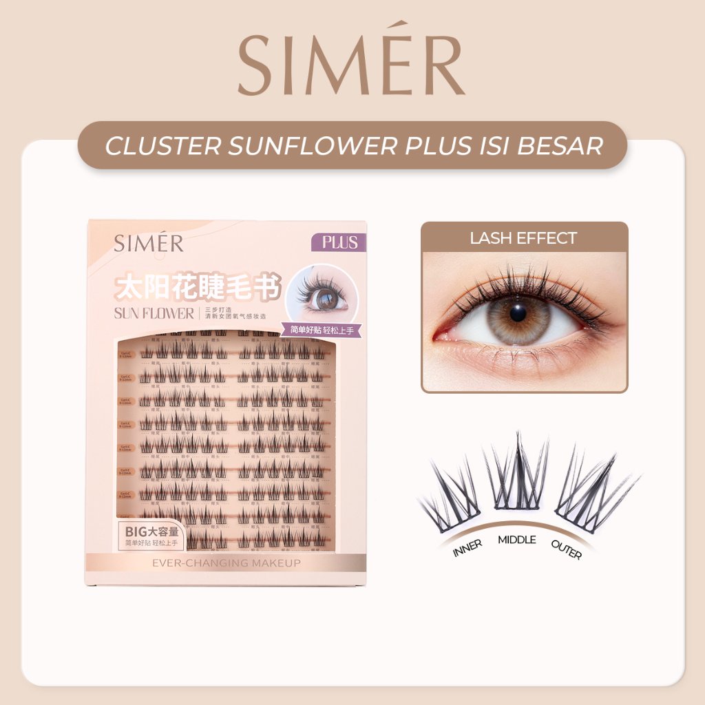 MLEN DIARY Paket Perjalanan Bulu Mata Palsu Alami Yang Populer, Seri Bulu Mata Sunflower/Baby/Star,M