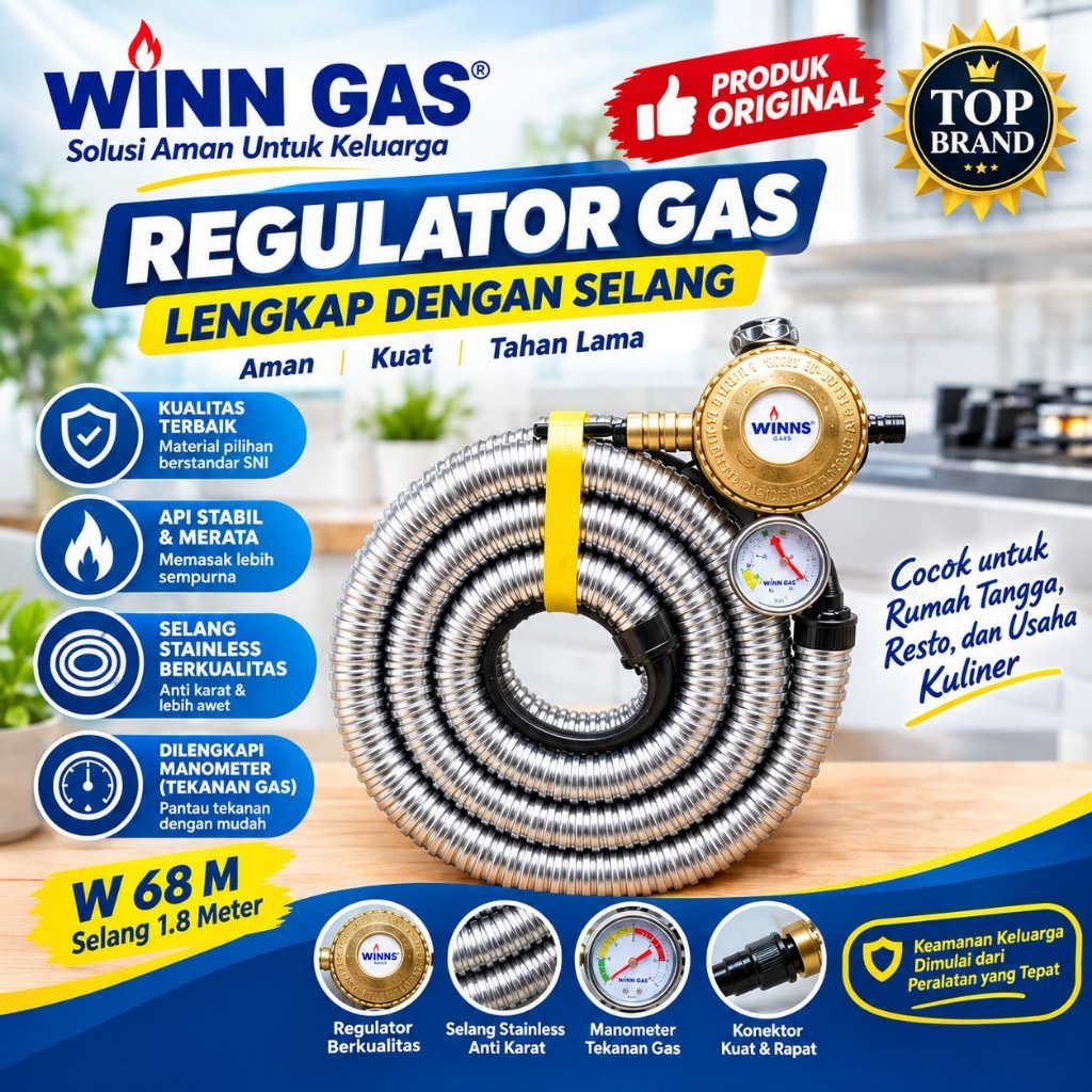 REGULATOR+SELANG WINN W-298 METER